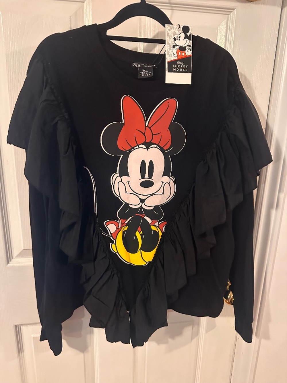 NWT Zara Minnie Mouse Sweatshirt with Frill